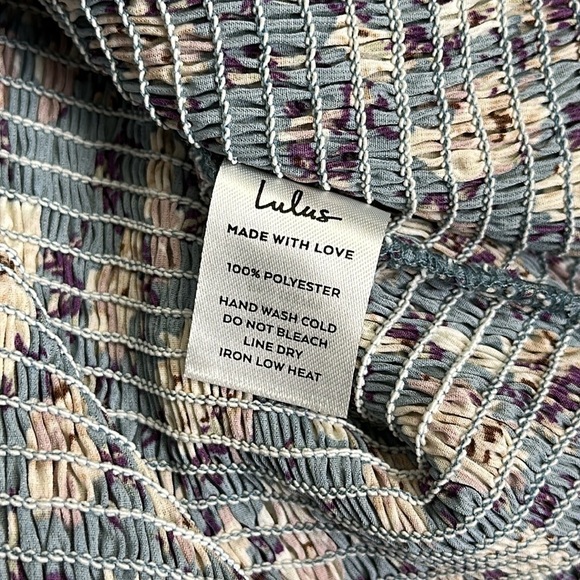 Lulus See Me Bloom Blue Floral Womens Size Small Cut Out Smocked Mini Dress - Picture 12 of 15